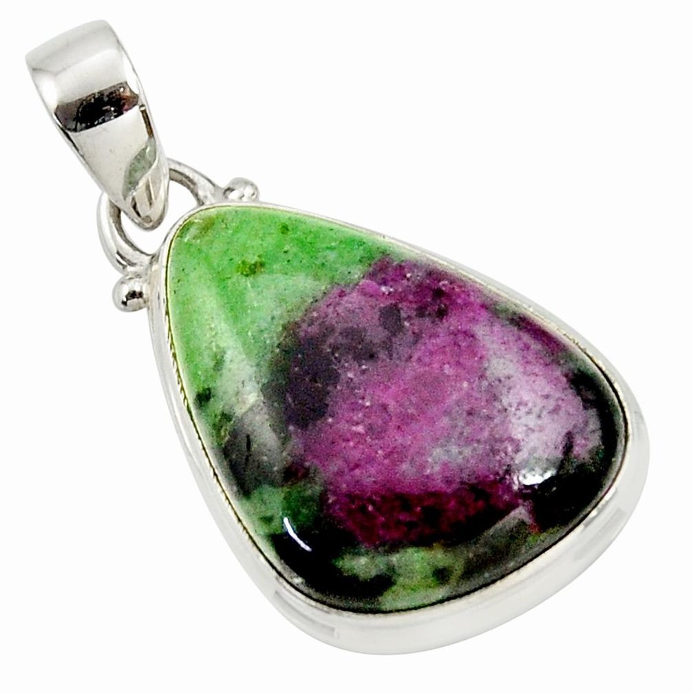925 sterling silver 20.15cts natural pink ruby zoisite pendant jewelry r36284