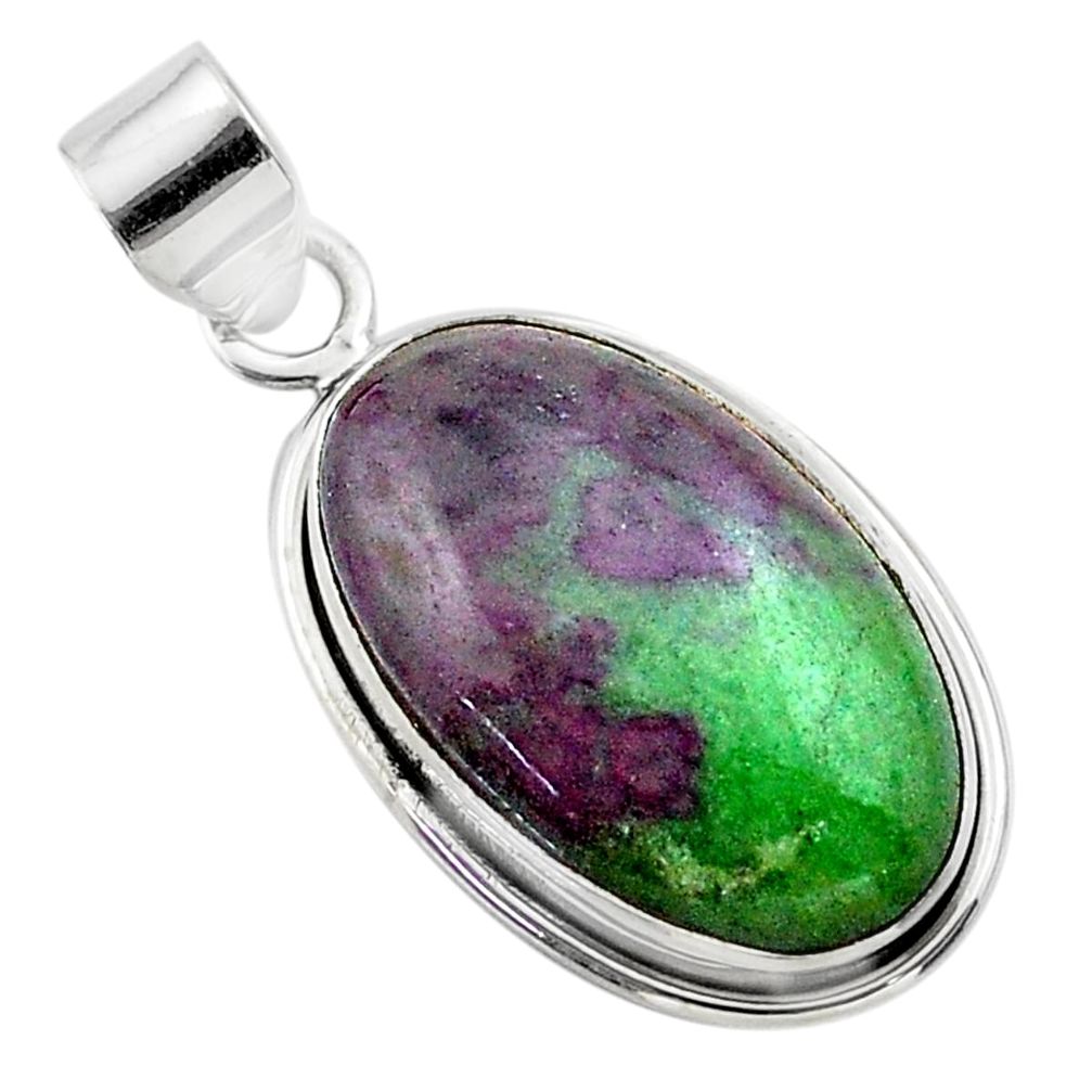 925 sterling silver 18.15cts natural pink ruby zoisite pendant jewelry t44767