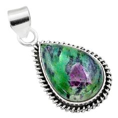 925 sterling silver 16.20cts natural pink ruby zoisite pendant jewelry t44794