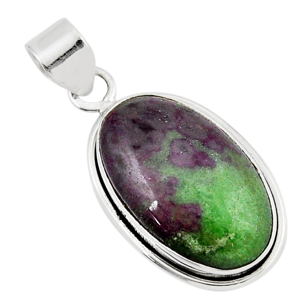 925 sterling silver 16.42cts natural pink ruby zoisite pendant jewelry y52618
