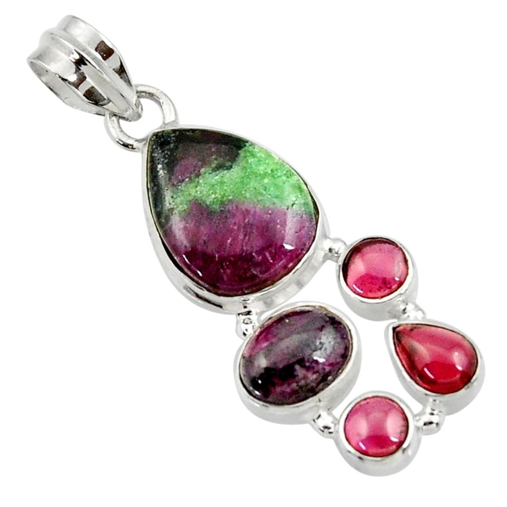 ver 13.26cts natural pink ruby zoisite red garnet pendant d43147