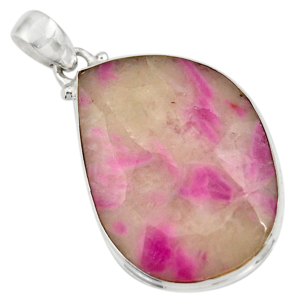 925 sterling silver 21.48cts natural pink tourmaline in quartz pendant d42115