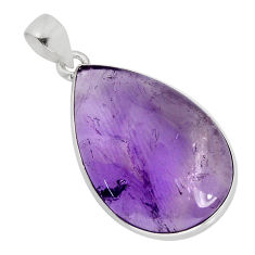 925 sterling silver 16.54cts natural purple amethyst pear pendant jewelry y77734