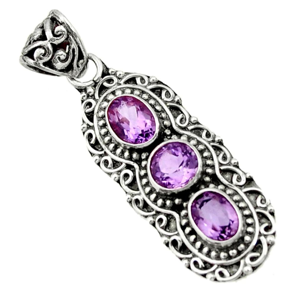 ver 5.60cts natural purple amethyst pendant jewelry d44836