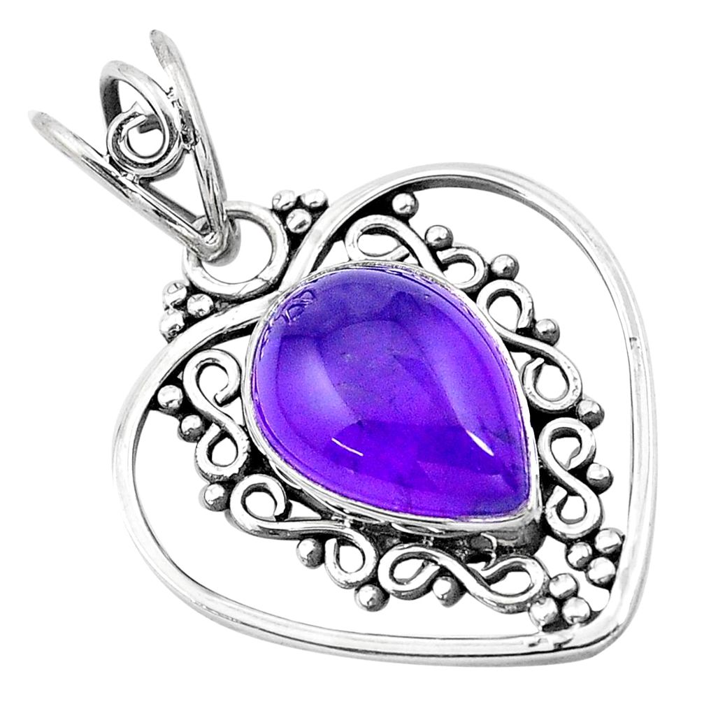 925 sterling silver 6.27cts natural purple amethyst pendant jewelry p20903