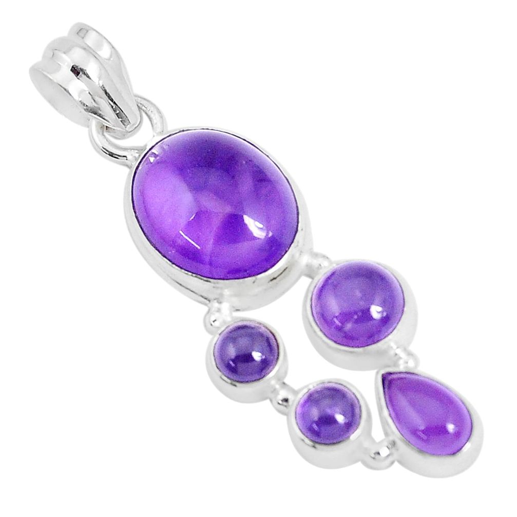 925 sterling silver 12.04cts natural purple amethyst pendant jewelry p29084