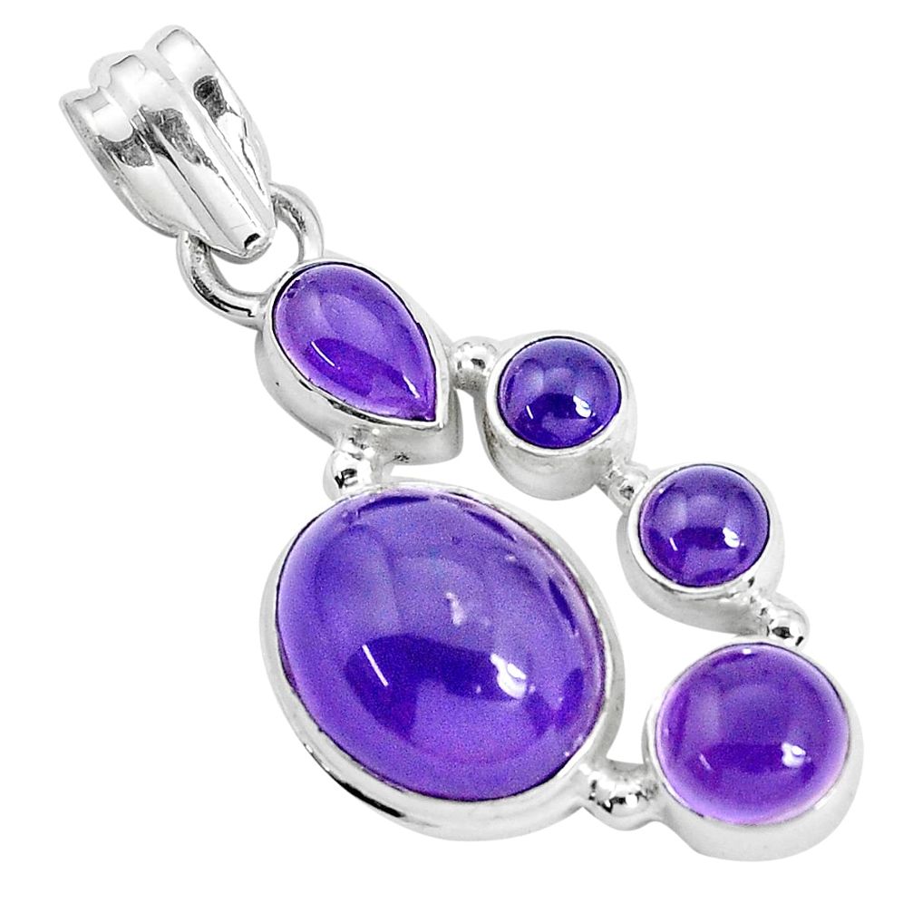 925 sterling silver 10.70cts natural purple amethyst pendant jewelry p34017