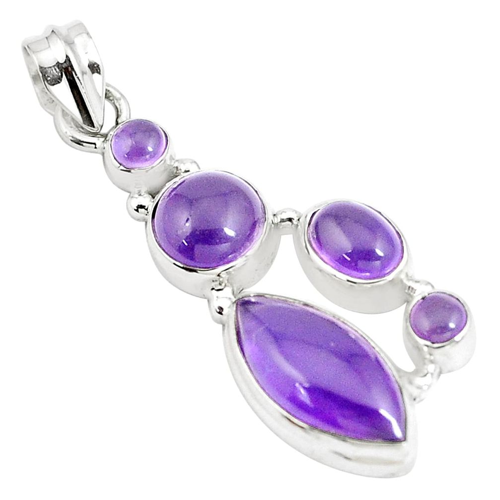 925 sterling silver 12.91cts natural purple amethyst pendant jewelry p5232