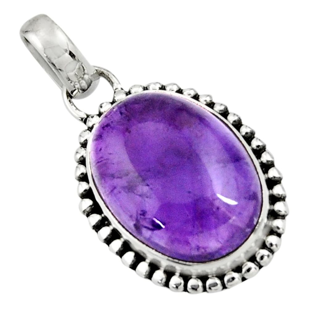 925 sterling silver 13.77cts natural purple amethyst pendant jewelry r26547