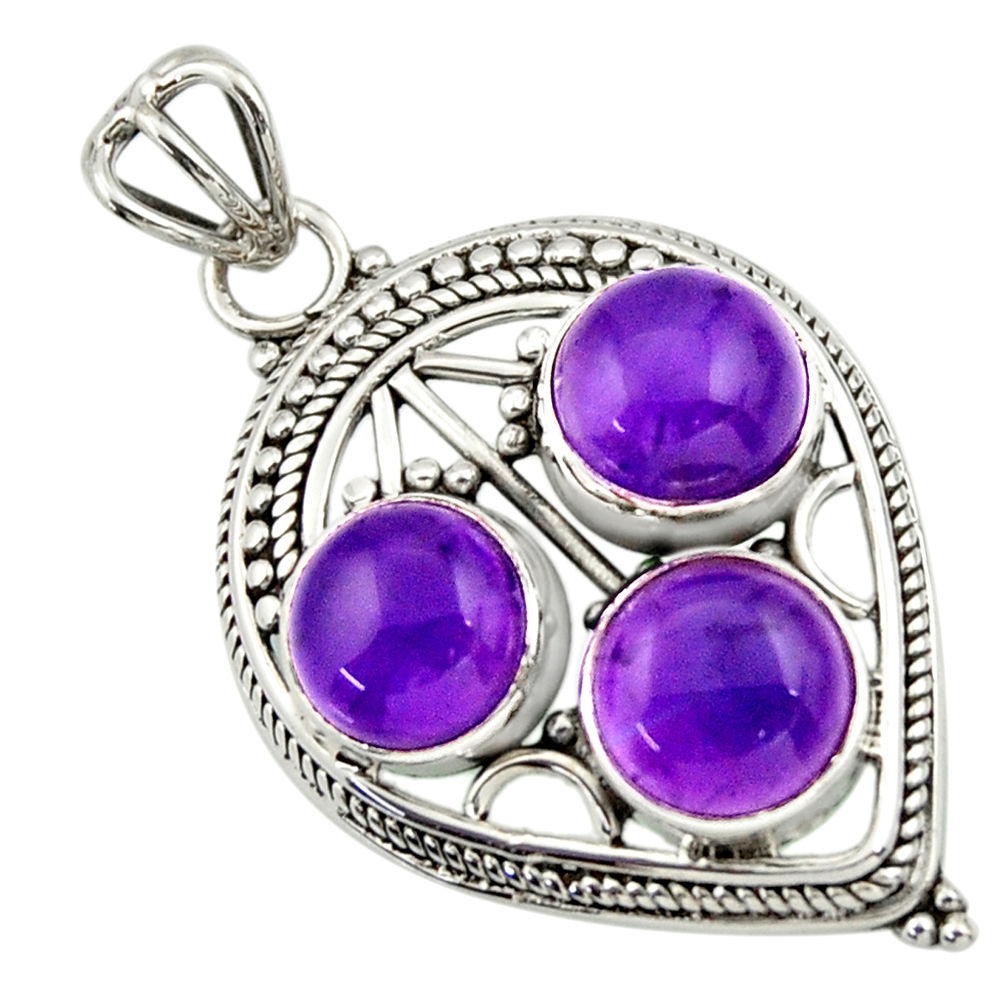 925 sterling silver 9.39cts natural purple amethyst pendant jewelry r32384