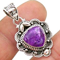 925 sterling silver 5.12cts natural purple amethyst pendant jewelry t63693