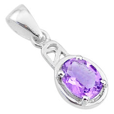 925 sterling silver 1.85cts natural purple amethyst pendant jewelry t9031