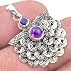 925 sterling silver 1.06cts natural purple amethyst round pendant jewelry u34766
