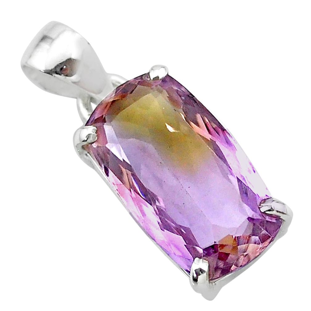 925 sterling silver 10.30cts natural purple ametrine octagan pendant t24295