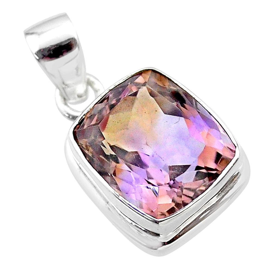 925 sterling silver 7.76cts natural purple ametrine octagan pendant t45151