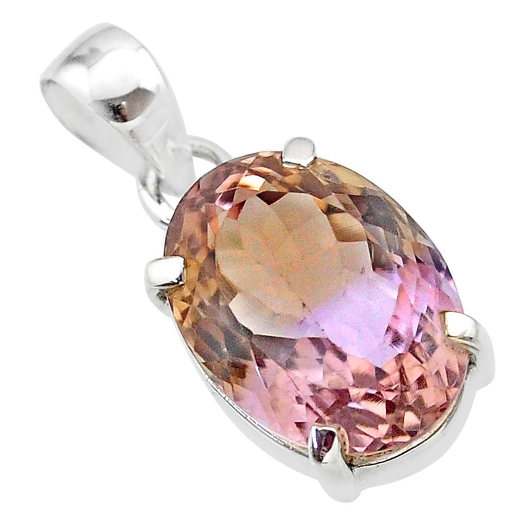 925 sterling silver 9.98cts natural purple ametrine oval pendant jewelry t45157
