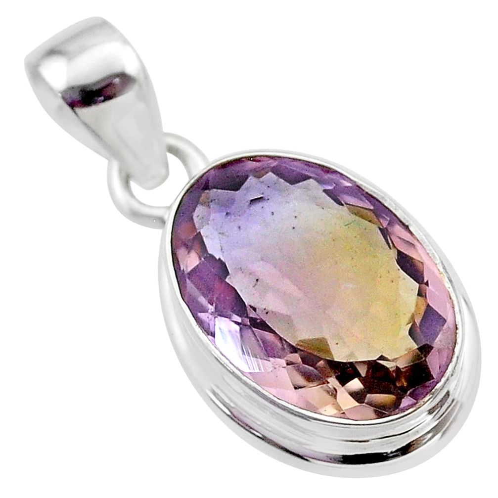 925 sterling silver 7.36cts natural purple ametrine oval pendant jewelry t45166