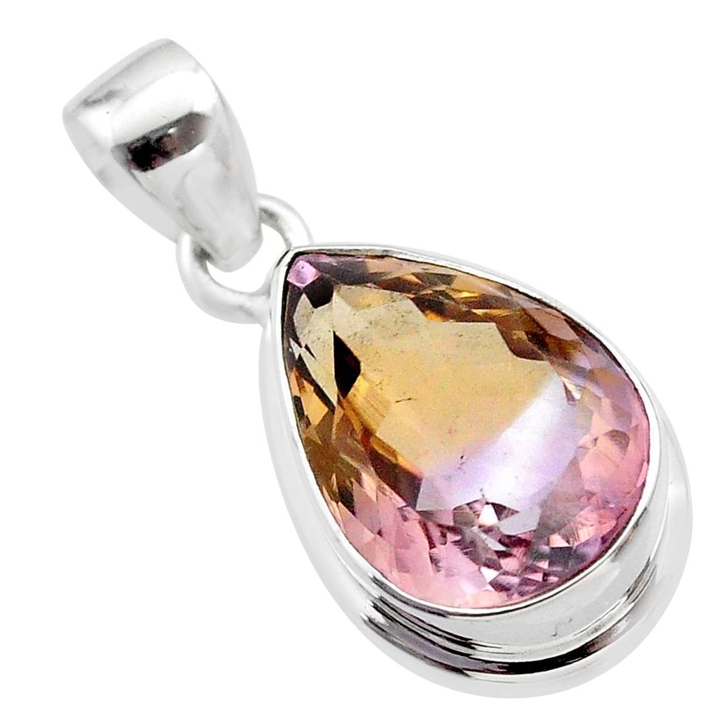 925 sterling silver 9.98cts natural purple ametrine pear pendant jewelry t45173