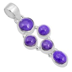 925 sterling silver 8.02cts natural purple charoite (siberian) pendant y5532