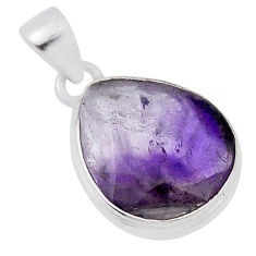 925 sterling silver 10.27cts natural purple chevron amethyst pear pendant n31092