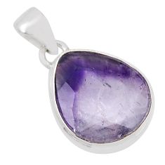 925 sterling silver 9.67cts natural purple chevron amethyst pear pendant y45394