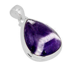 925 sterling silver 20.35cts natural purple chevron amethyst pear pendant y75322