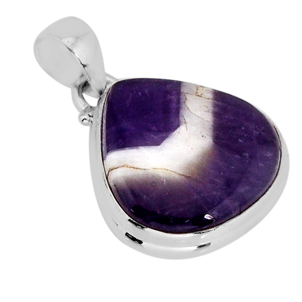 925 sterling silver 17.95cts natural purple chevron amethyst pendant y75325