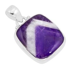 925 sterling silver 16.34cts natural purple chevron amethyst pendant y81977