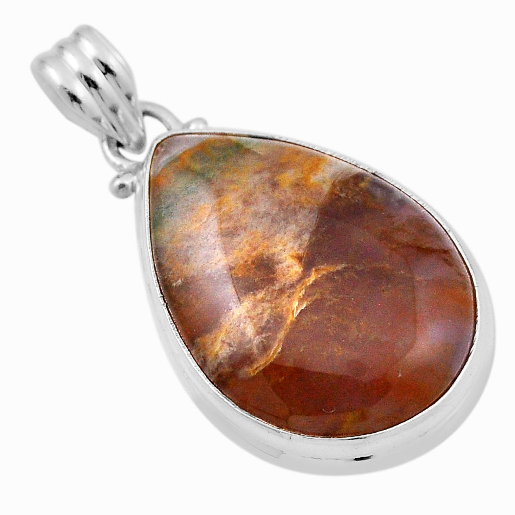 925 sterling silver 17.95cts natural purple grape chalcedony pear pendant n29593