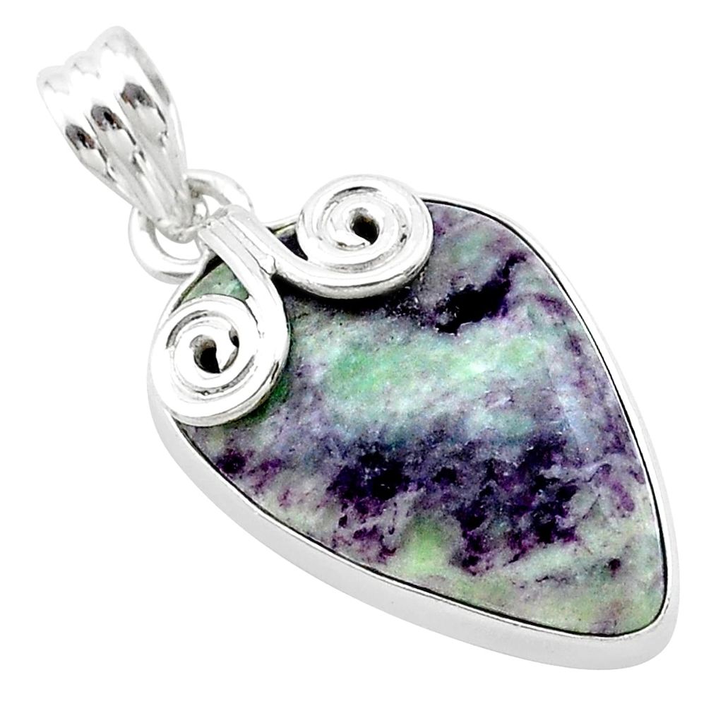 925 sterling silver 15.08cts natural purple kammererite pendant jewelry t22824