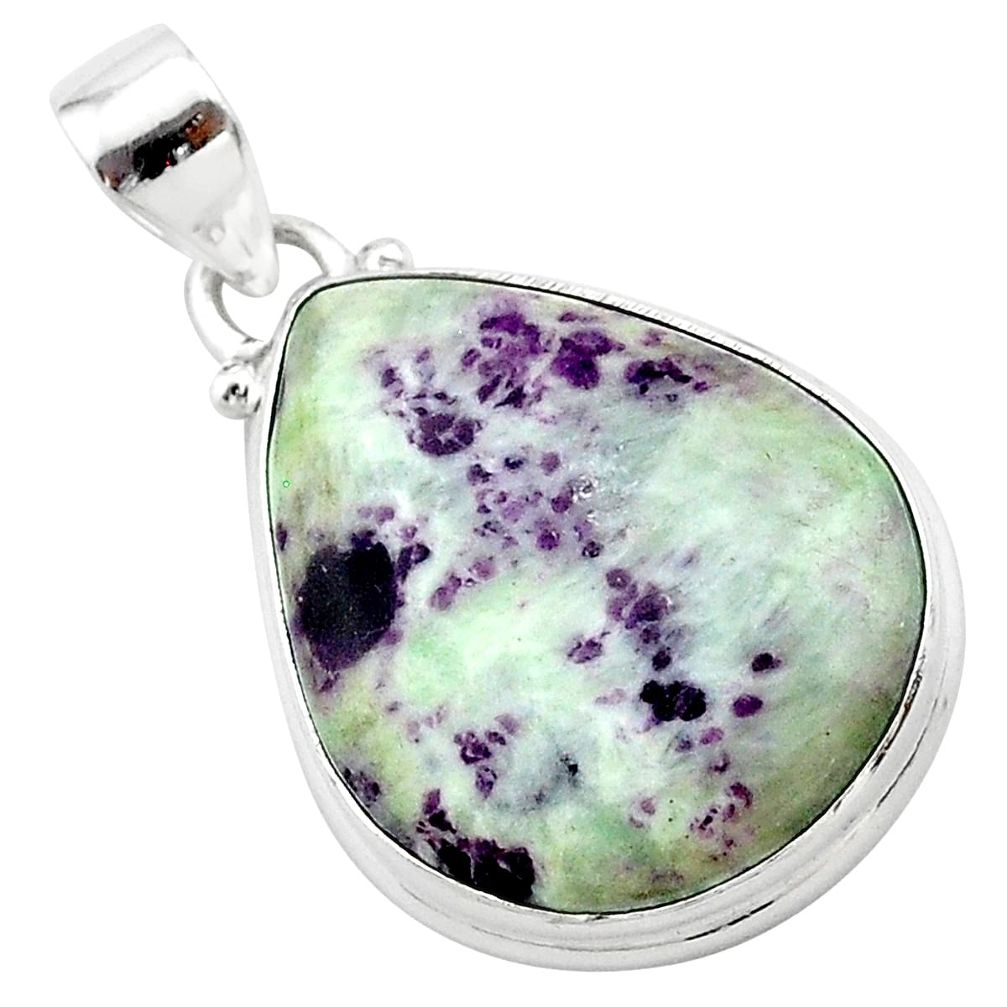 925 sterling silver 16.87cts natural purple kammererite pendant jewelry t22859