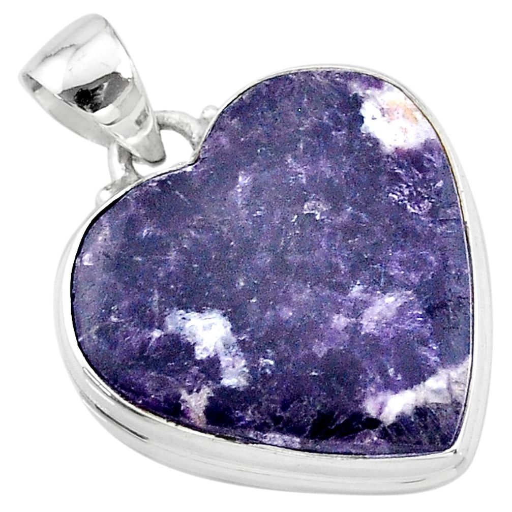 925 sterling silver 20.65cts natural purple lepidolite pendant jewelry t13267