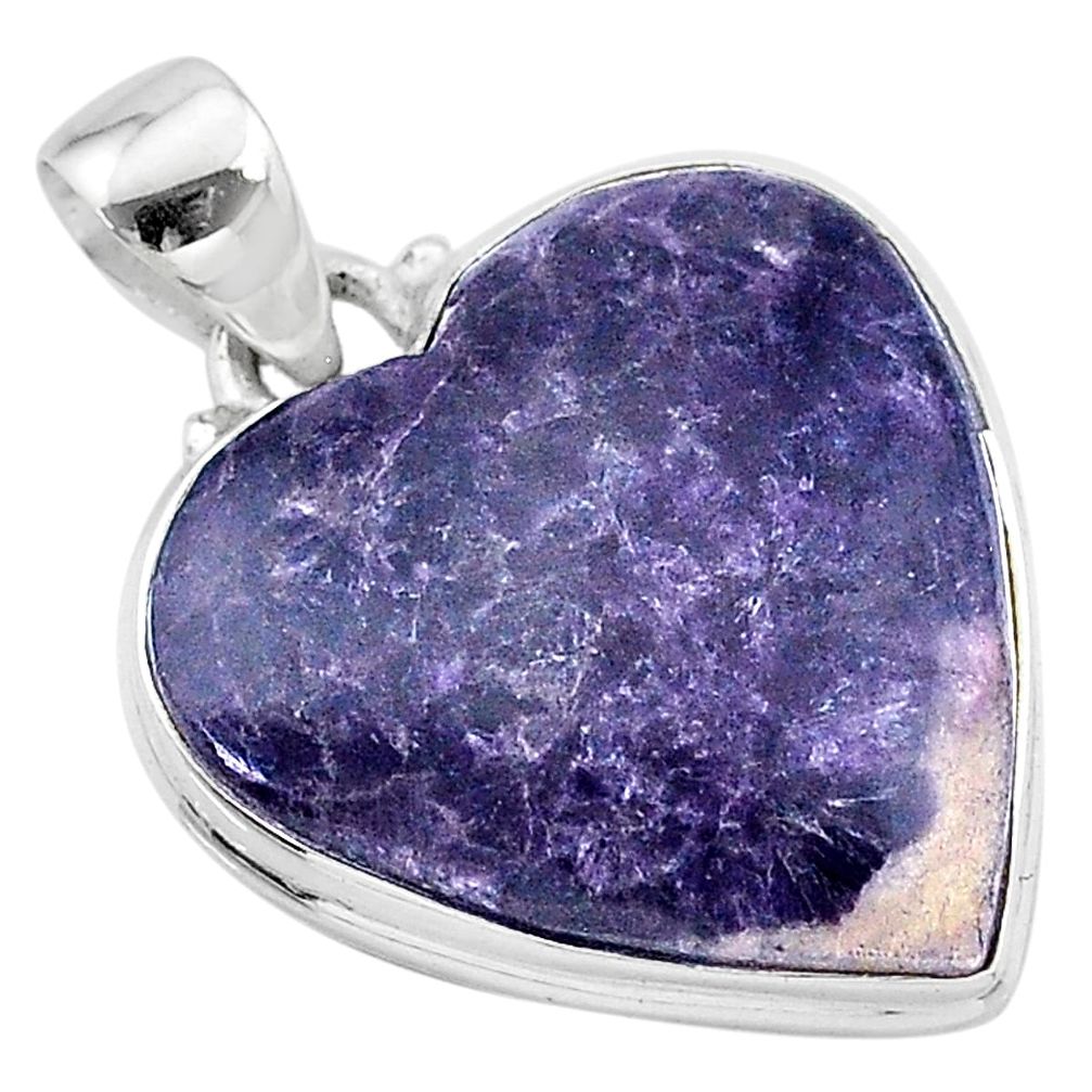 925 sterling silver 19.07cts natural purple lepidolite pendant jewelry t13278