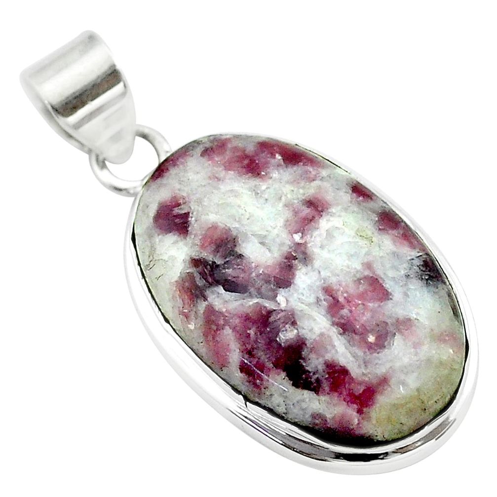 925 sterling silver 20.60cts natural purple lepidolite pendant jewelry t53748