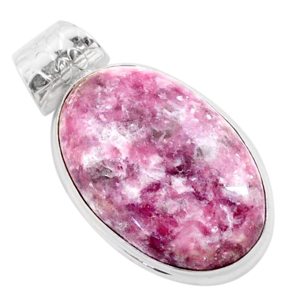 925 sterling silver 25.00cts natural purple lepidolite pendant jewelry t77546