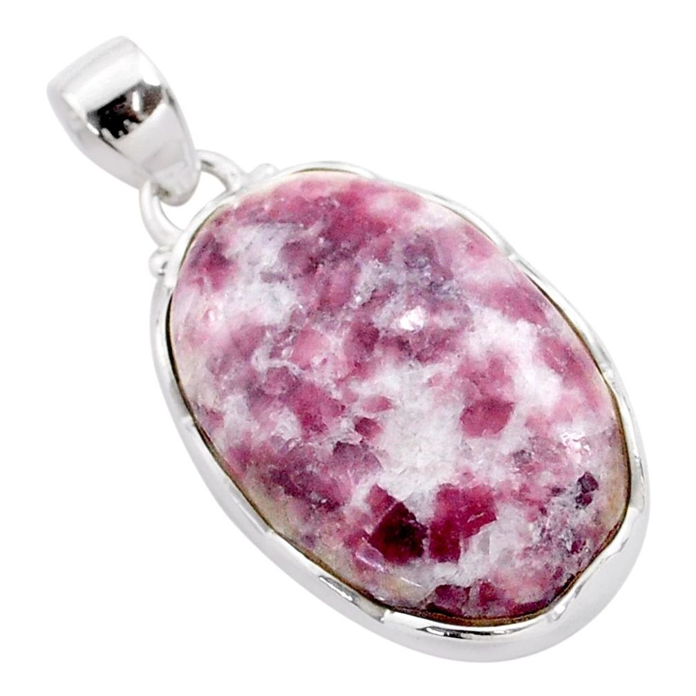 925 sterling silver 22.05cts natural purple lepidolite pendant jewelry t77550