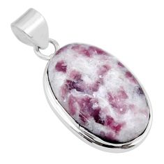 925 sterling silver 20.86cts natural purple lepidolite pendant jewelry y43935