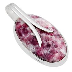 925 sterling silver 16.42cts natural purple lepidolite pendant jewelry y46194