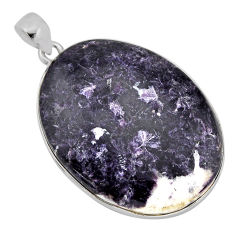 925 sterling silver 46.54cts natural purple lepidolite pendant jewelry y77313