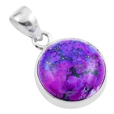 Clearance Sale- 925 sterling silver 9.18cts natural purple mojave turquoise round pendant u17610