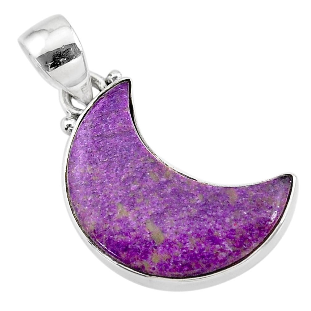 925 sterling silver 9.20cts natural moon purpurite stichtite pendant t21833