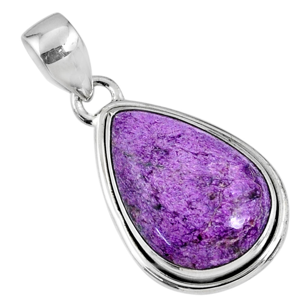 925 sterling silver 12.07cts natural purple stichtite pendant jewelry r60860