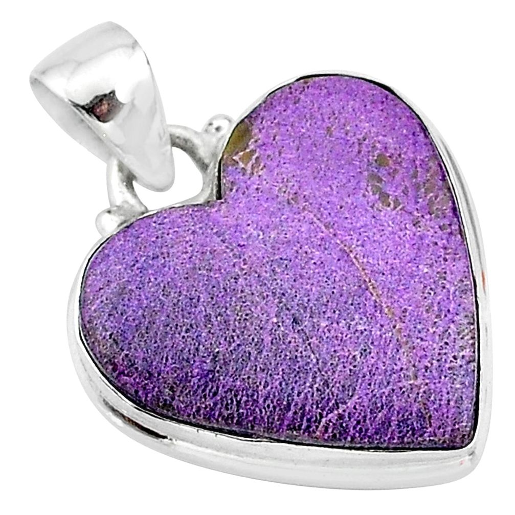 925 sterling silver 12.22cts natural purple stichtite pendant jewelry t13395