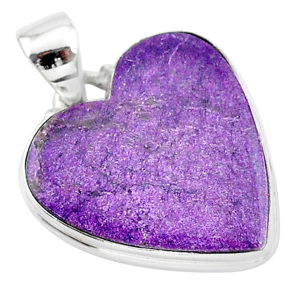 925 sterling silver 14.52cts natural purple stichtite pendant jewelry t13400