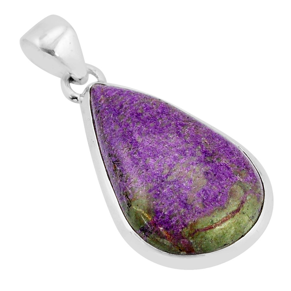 925 sterling silver 12.05cts natural purple stichtite pendant jewelry y71399