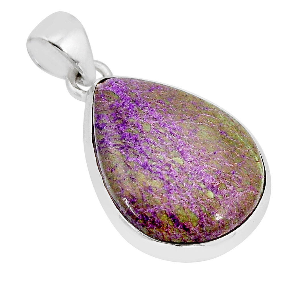 925 sterling silver 15.02cts natural purple stichtite pendant jewelry y71435