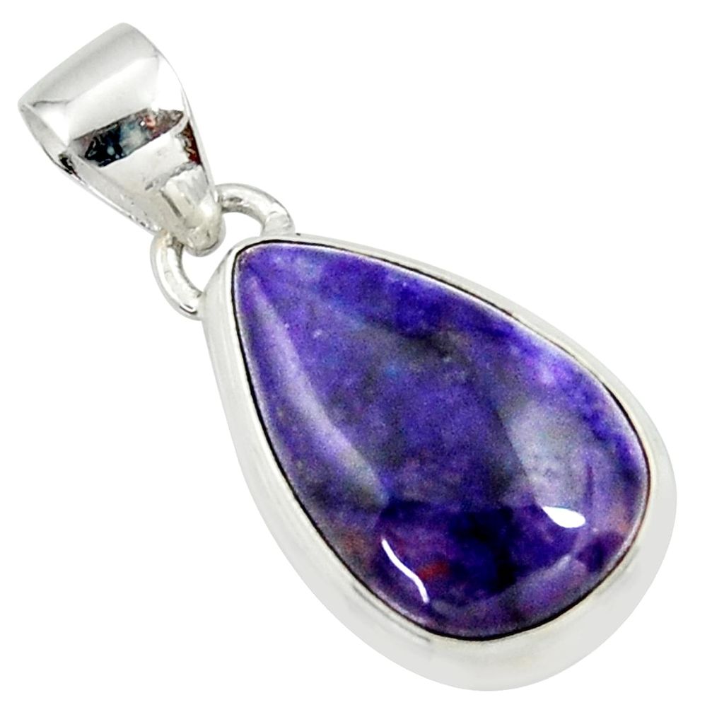 925 sterling silver 10.73cts natural purple sugilite pear pendant jewelry r36397