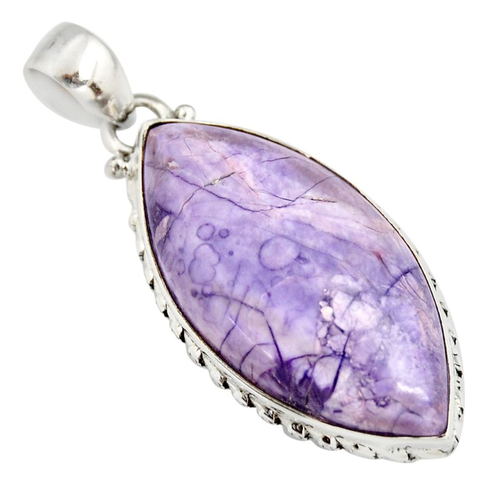 925 sterling silver 19.23cts natural purple tiffany stone pendant jewelry r20024