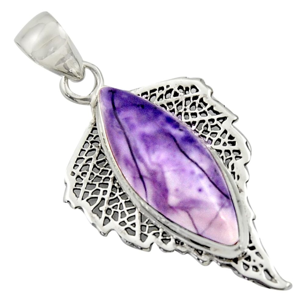 925 sterling silver 17.42cts natural purple tiffany stone pendant jewelry r39120