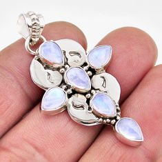 925 sterling silver 11.55cts natural rainbow moonstone holy cross pendant y63976